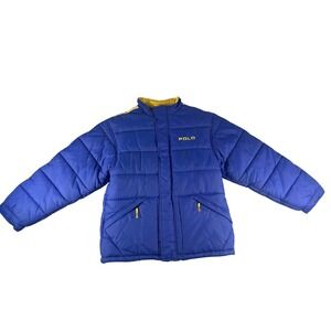 Polo Sport Ralph Lauren Puffer Jacket Blue Yellow Ripstop Mens XL RN0103446